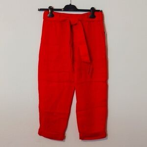 Lauren Ralph Lauren Women's 4P red linen capris pants.